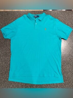 Ralph Lauren Men’s Turquoise Polo with Orange Pony